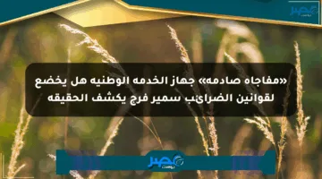 «مفاجأة صادمة» جهاز الخدمة الوطنية هل يخضع لقوانين الضرائب سمير فرج يكشف الحقيقة